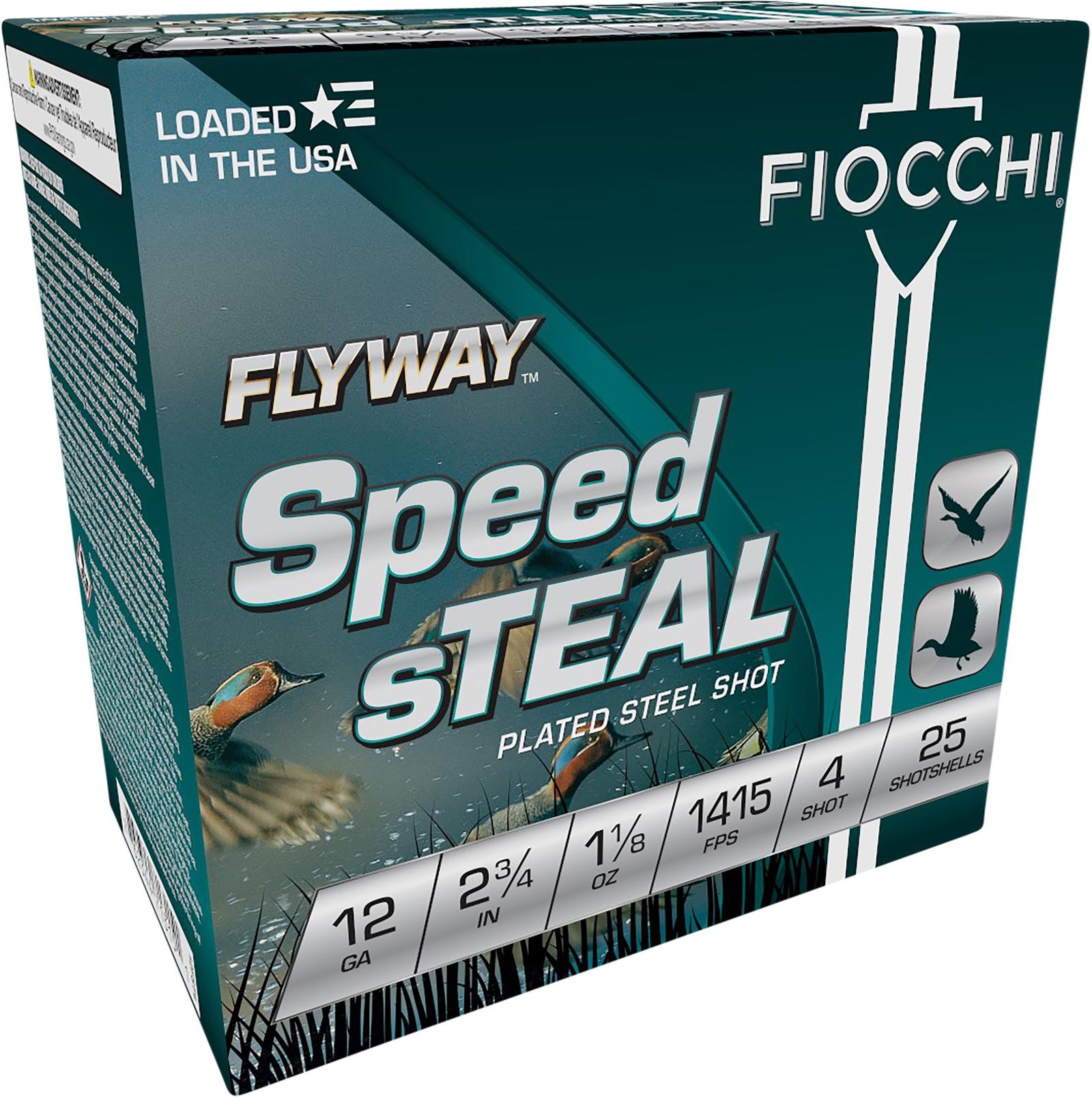 Fiocchi 12FST4 Flyway Speed Steel 12Gauge 2.75" 1 1/8oz 4Shot 25 Per Box/10 Case
