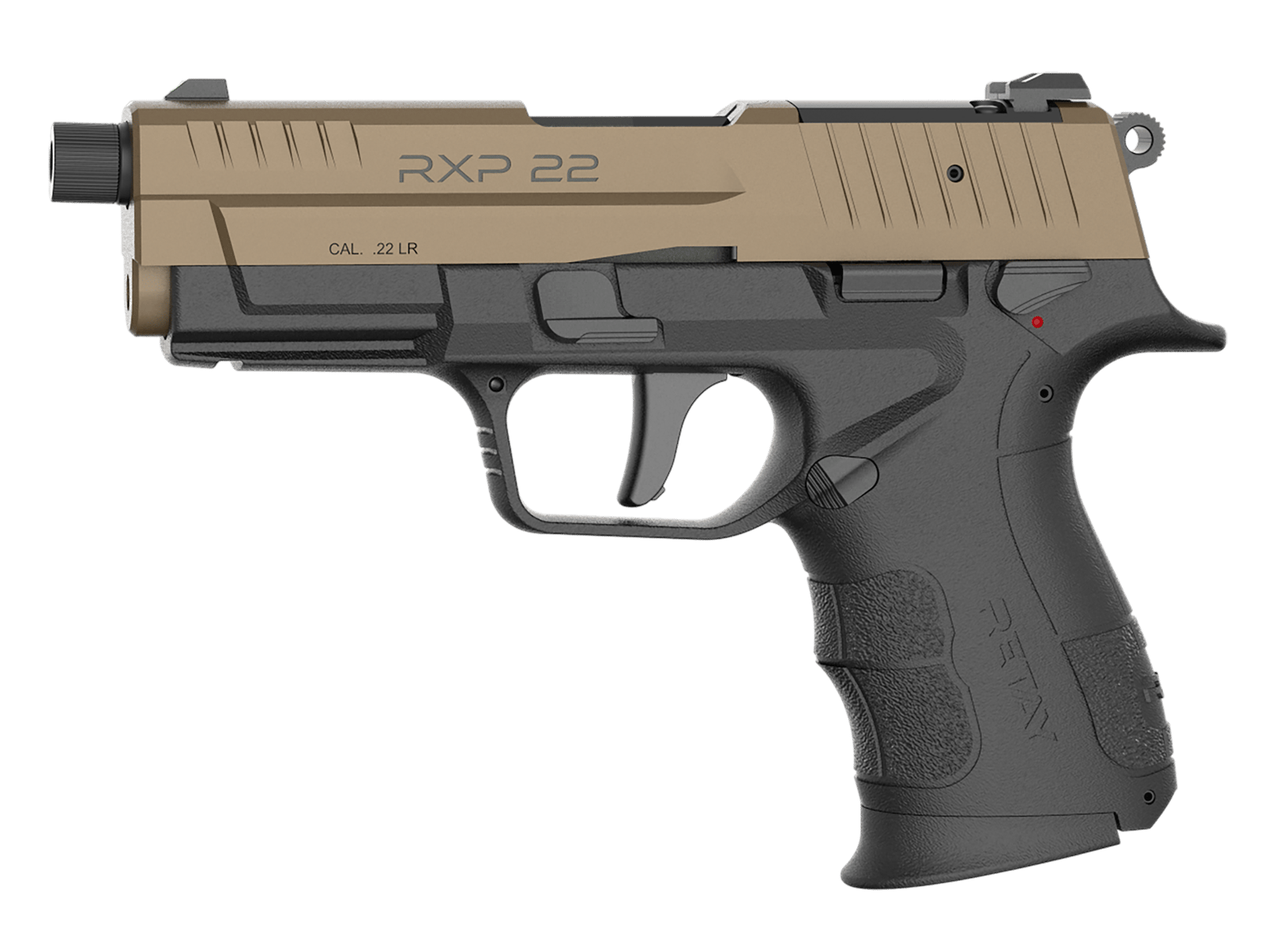 Retay USA RXP22BLKFDES10TH RXP 22 LR 10+1 4" Threaded Barrel, Flat Dark Earth Cerakote Optic Ready/Serrated Slide, Black Cerakote Polymer Frame w/Accessory Rail, RMR/RMSc Footprint