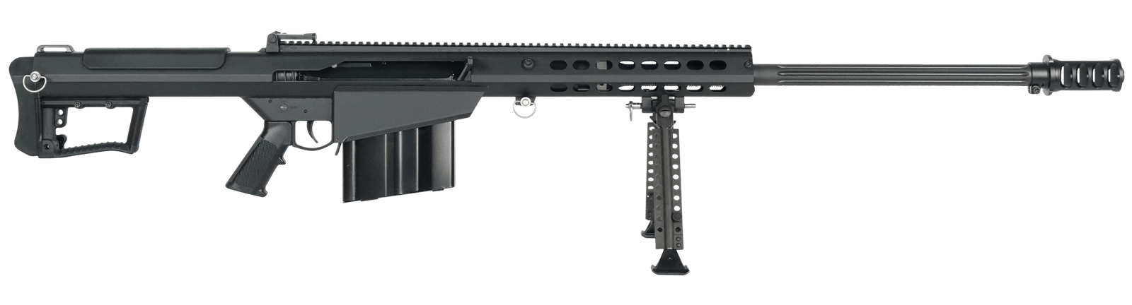 Barrett 18059 M107A1  50 BMG 29" 10+1 Black Cerakote Black Fixed w/Sorbothane Recoil Pad Stock Black Polymer Grip