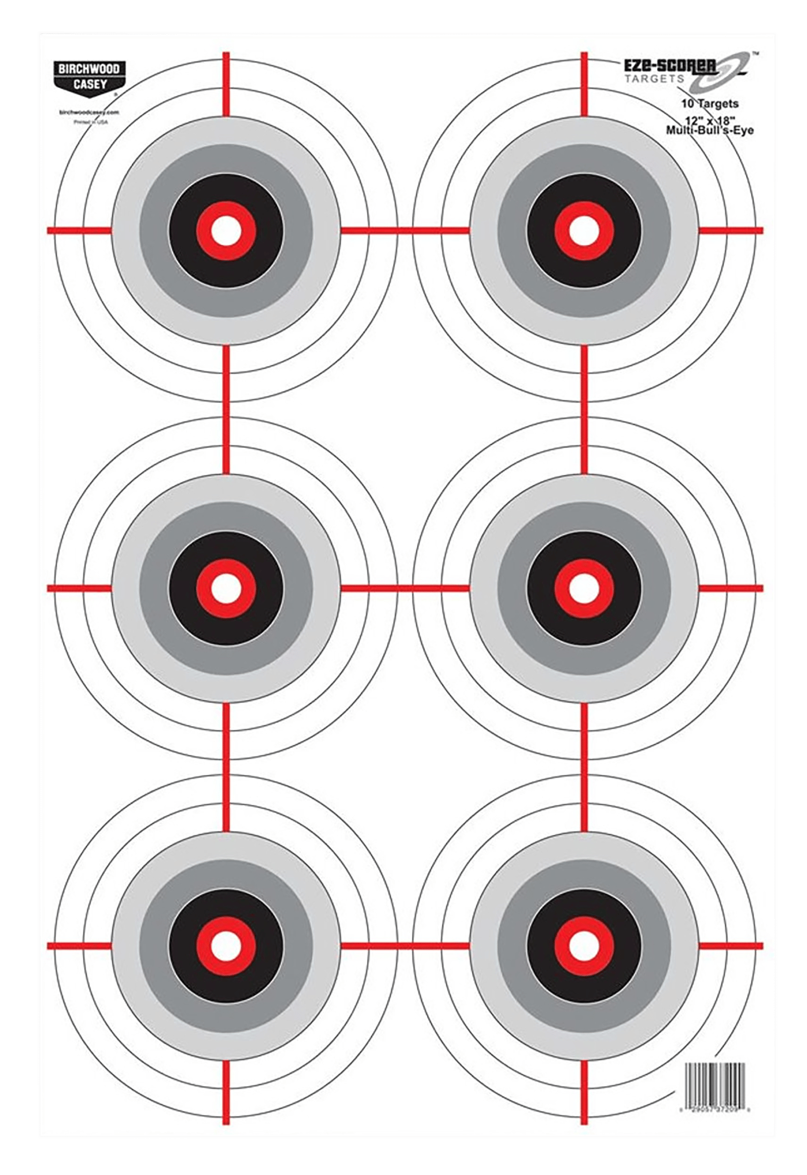 Birchwood Casey 37063 EZE-Scorer  Bullseye Paper 12" x 18" Black/White Pkg of 100
