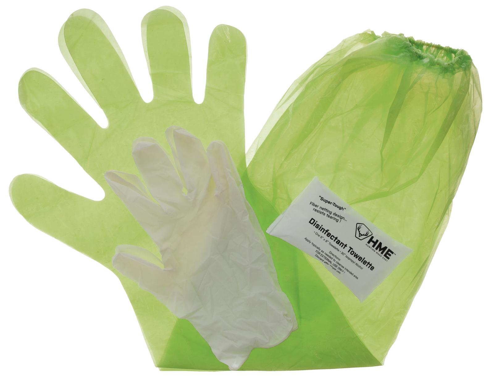 HME GCG Game Cleaning Gloves Lime Green Shoulder Length/Form Fitting