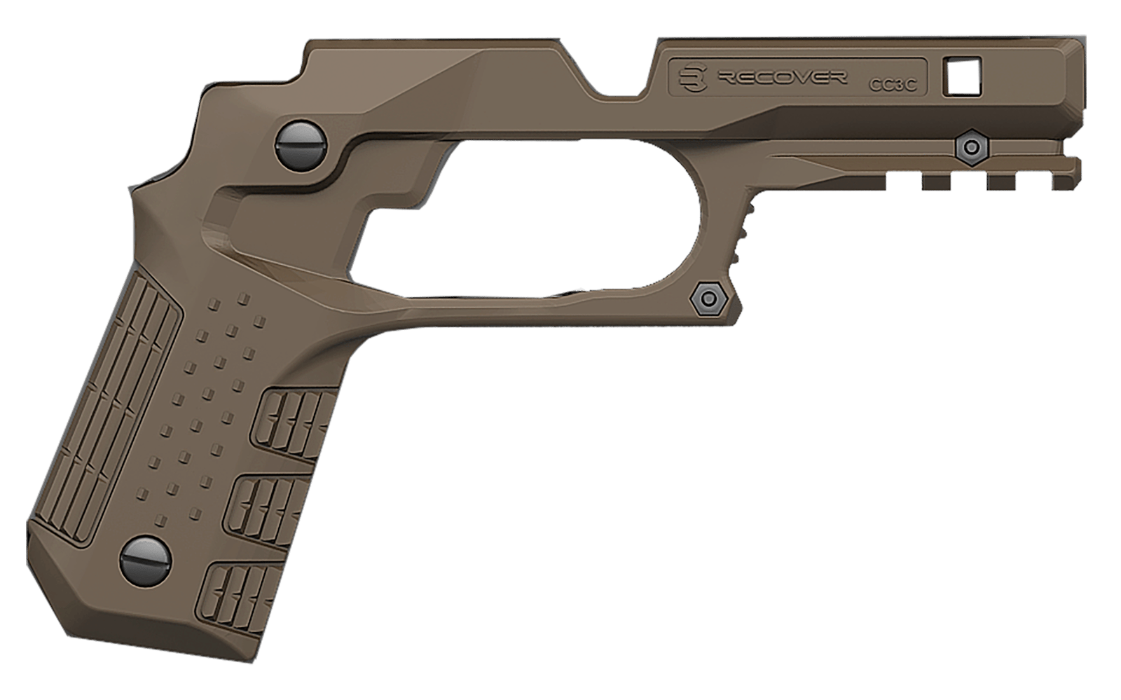 Recover Tactical CC3C02 Grip & Rail System  Tan Polymer Picatinny for Compact 1911