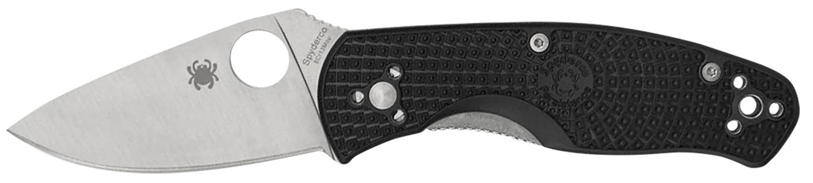 Spyderco C136PBK Persistence Lightweight 2.75" Folding Plain Satin 8Cr13MoV SS Blade, Black Bi-Directional Texturing FRN Handle