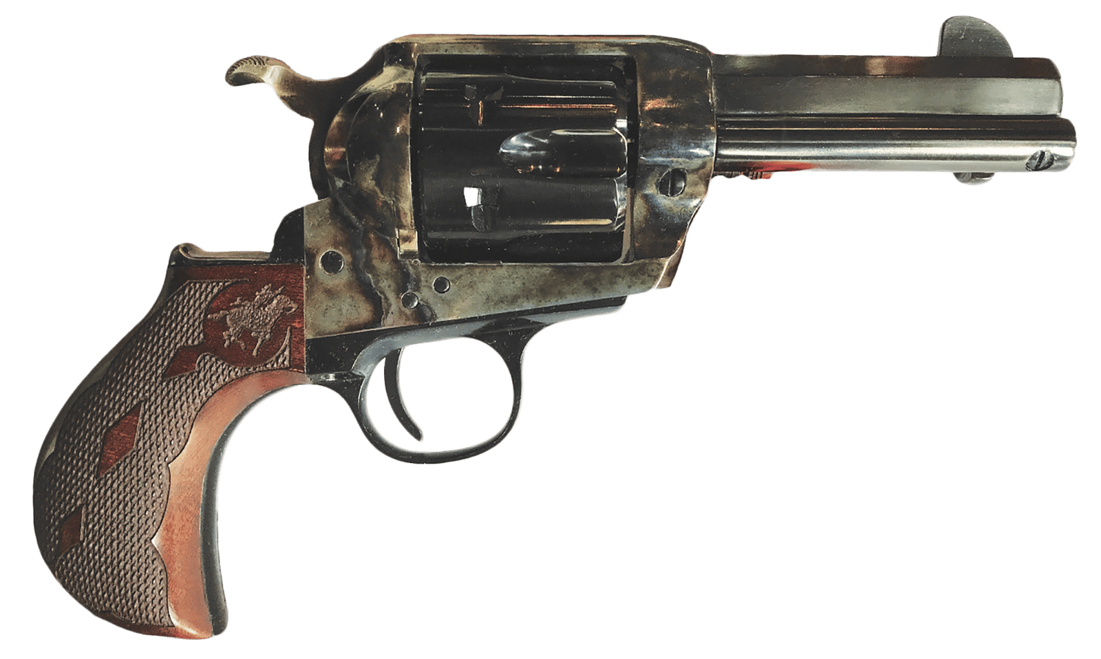 Cimarron PP346MALO2 El Malo 2 45 Long Colt 3.50" 6 Shot Color Case Hardened Octagon Barrel, Color Case Hardened Frame, Smooth Walnut Grip