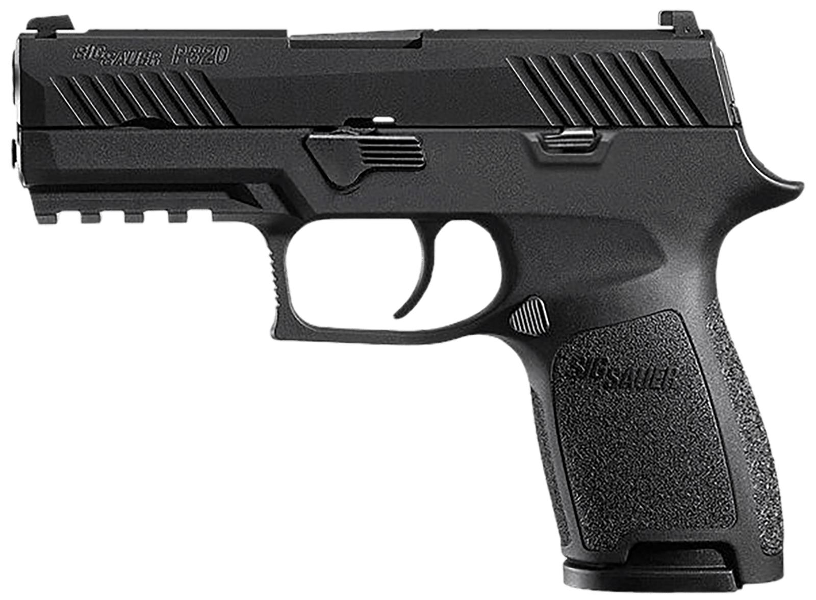 Sig Sauer 320C45BSS P320  Compact 45 ACP 9+1 3.90" Black Carbon Steel Barrel, Black Nitron Serrated Slide, Black Stainless Steel Frame w/Picatinny Rail Black Polymer Grips Right Hand