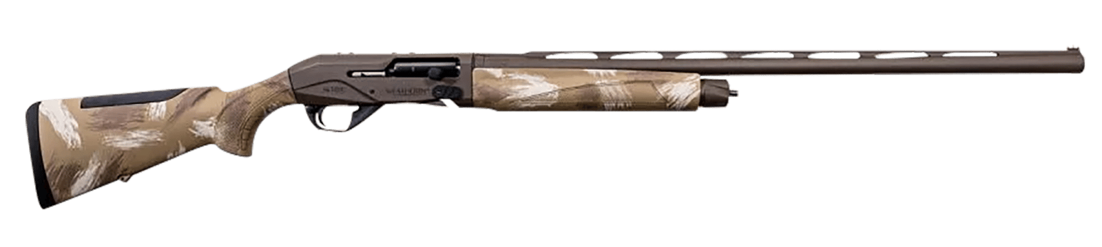 Weatherby XSL1228SMG Sorix  Full Size 12 Gauge Semi-Auto 3.50" 2+1 28" Burnt Bronze Cerakote Vent Rib Barrel & Drilled & Tapped Steel Receiver, Slough Camo Synthetic Stock w/Adj Shim, Ambidextrous