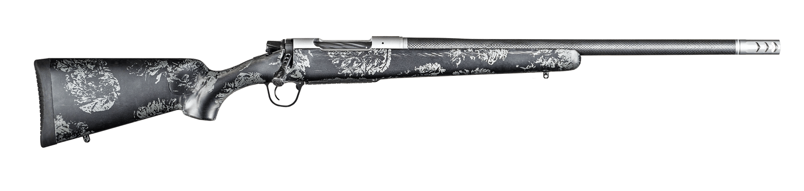 Christensen Arms 8010631300 Ridgeline FFT 6.8 Western 3+1 20" Carbon Fiber/Threaded Barrel, Stainless Steel, Black with Gray Accents Stock