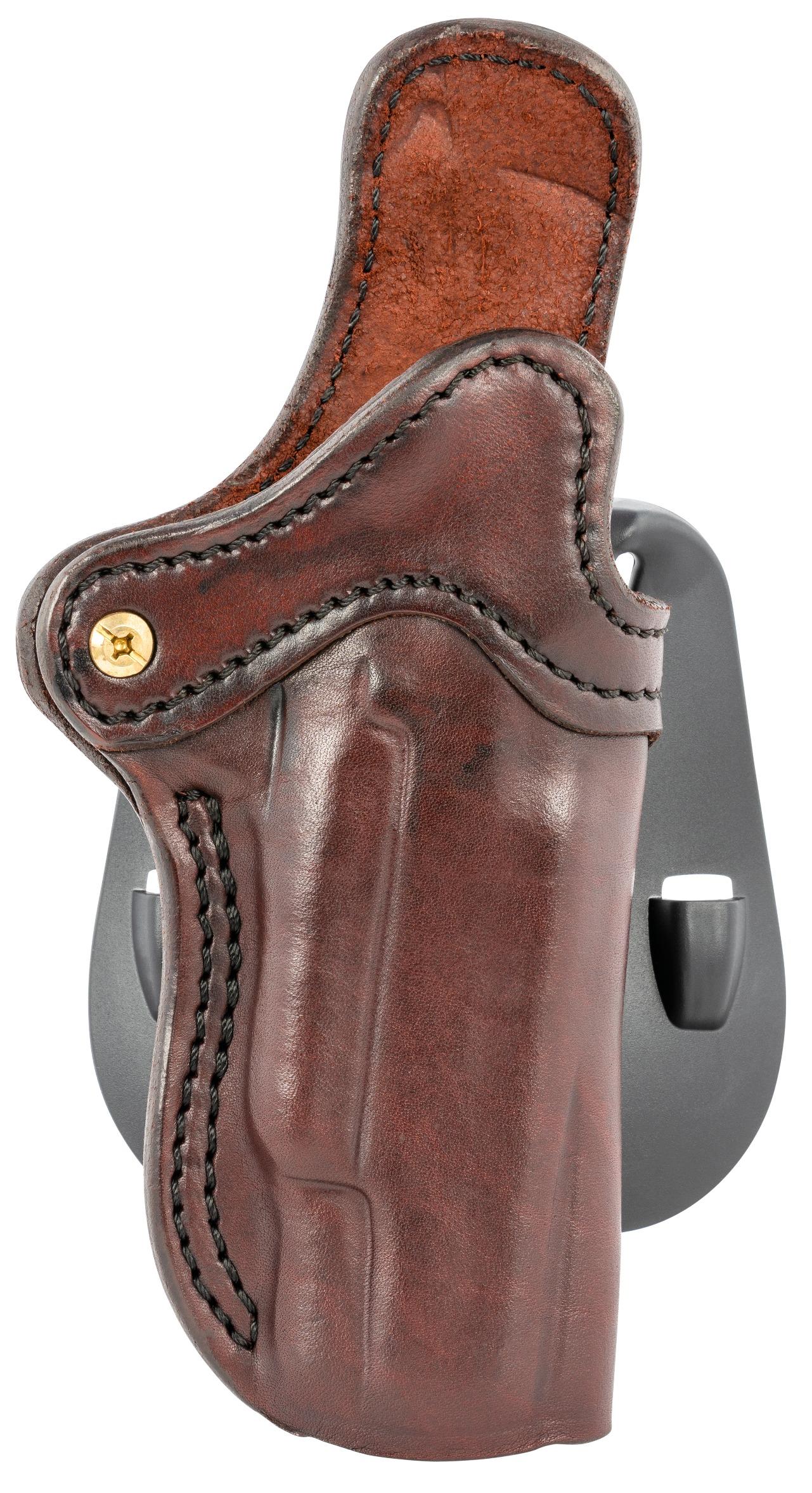 1791 Gunleather ORPDH1SBRR BH1 Optic Ready Size 01 OWB Style made of Leather with Signature Brown Finish, Adjustable Cant & Paddle Mount Type fits 4-5" Barrel 1911 for Right Hand