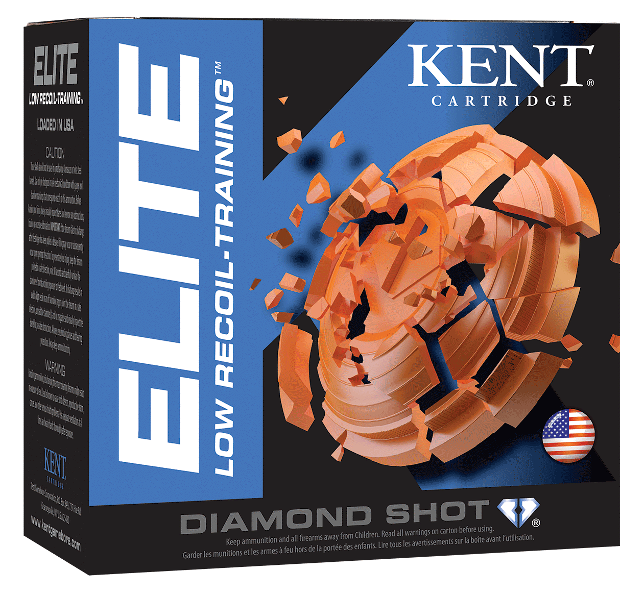 Kent Cartridge E12L248 Elite Low Recoil-Training 12Gauge 2.75" 7/8oz 8Shot 25 Per Box/10 Case