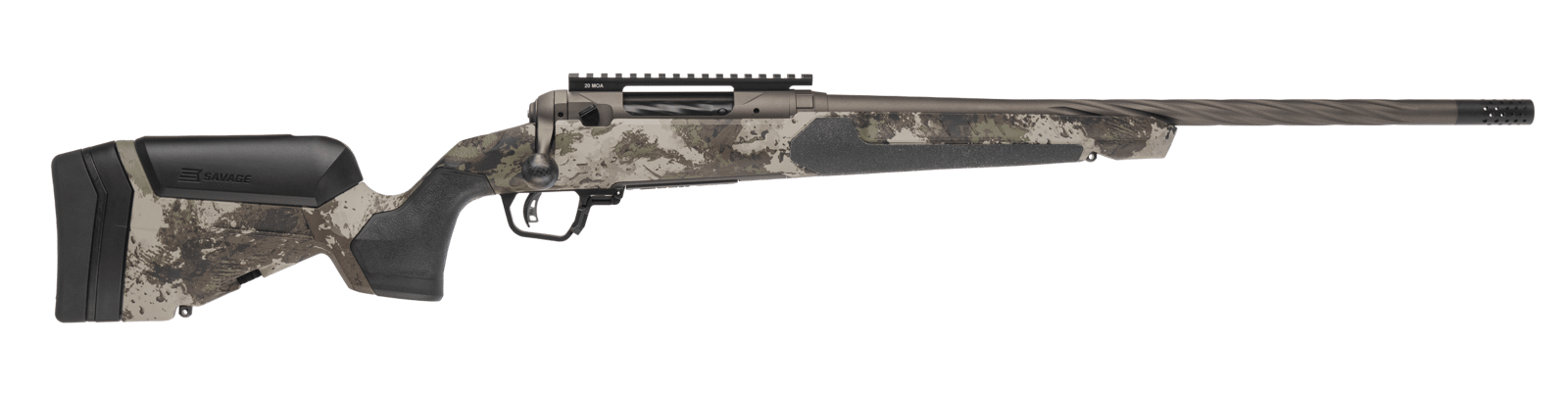Savage Arms 32571 110 Core Hunter Pro 6.5 Creedmoor 3+1 20" Spiral Fluted Barrel, Savage Woodland Camo AccuStock w/AccuFit V2 Synthetic Stock, Right Hand
