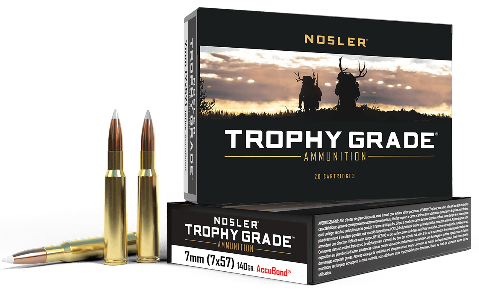 Nosler 47118 Trophy Grade  7x57mmMauser 140gr Nosler AccuBond 20 Per Box/10 Case