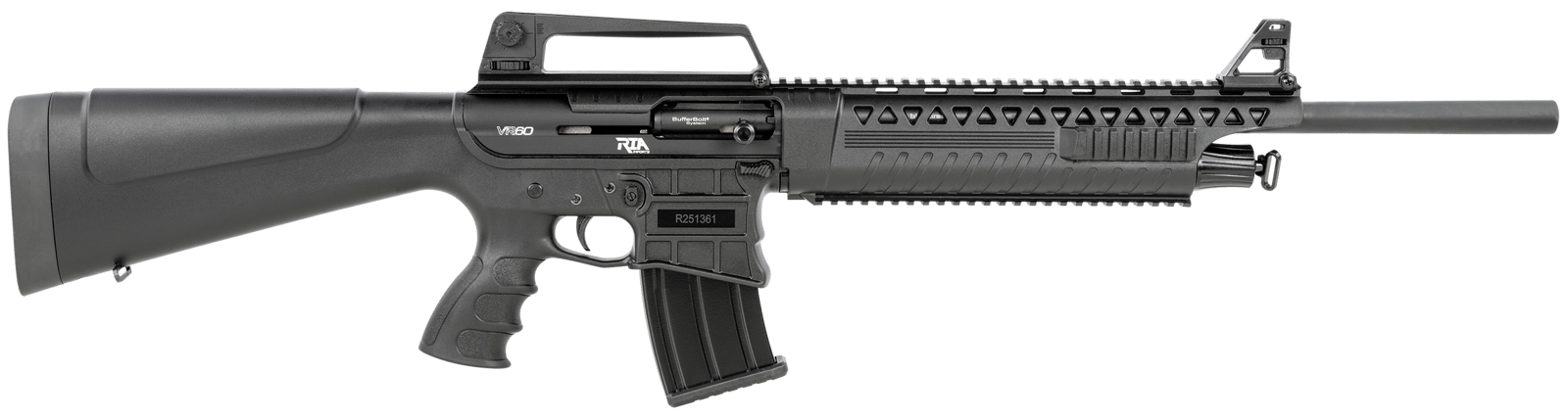 Rock Island 601BC VR60  12 Gauge 3" 20" 5+1 Black Anodized Rec Black Synthetic Stock Right Hand