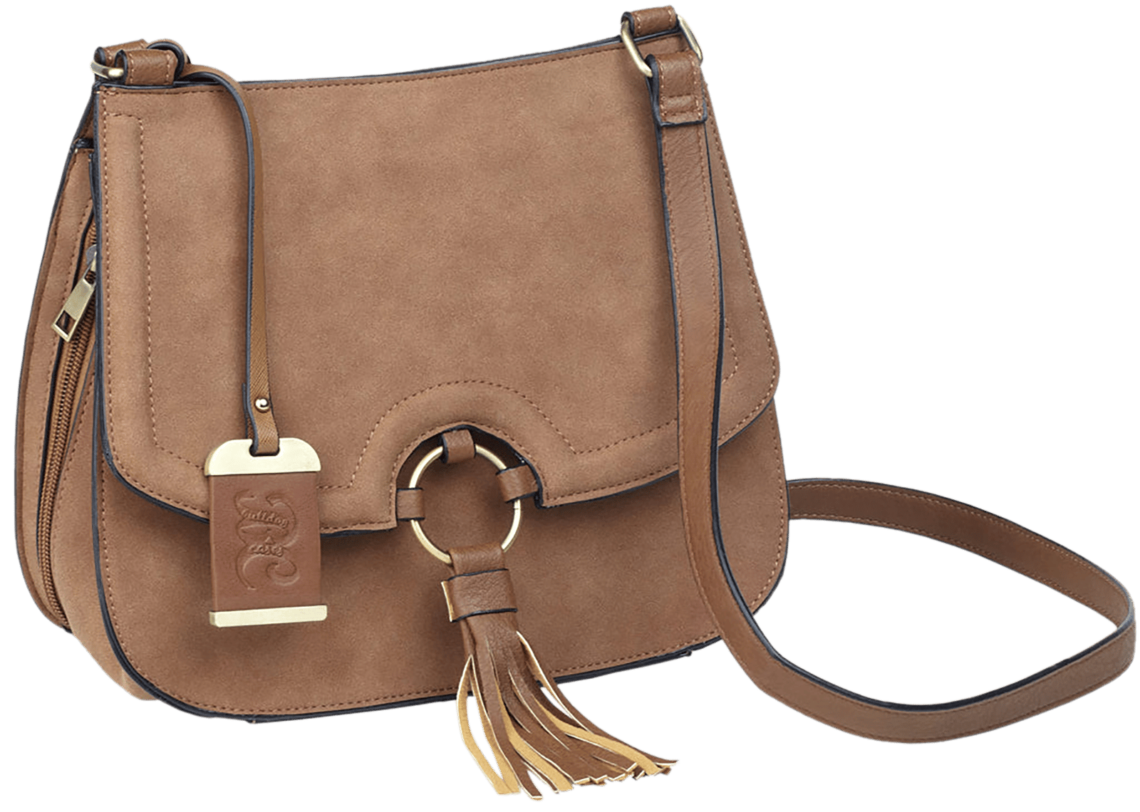 Bulldog BDP034 Cross Body Purse w/Holster Tan Suede Most Sm Pistols & Revolvers Right Hand