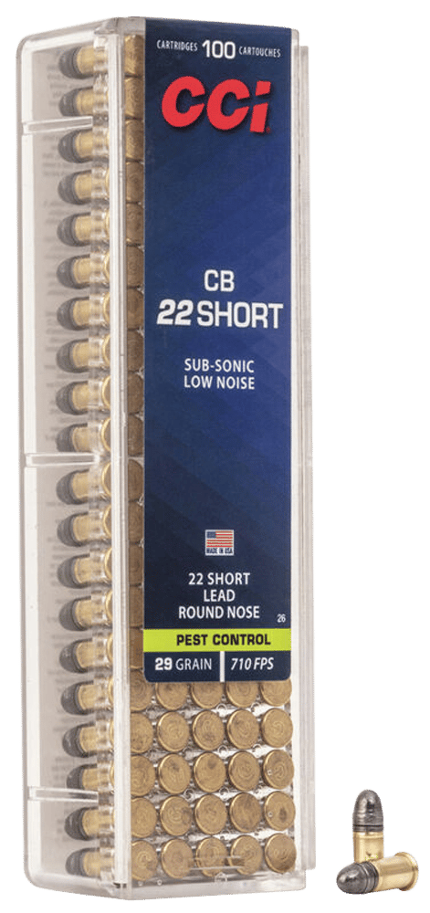 CCI 0026 Specialty CB Pest Control 22Short 29gr Lead Round Nose 100 Per Box/50 Case