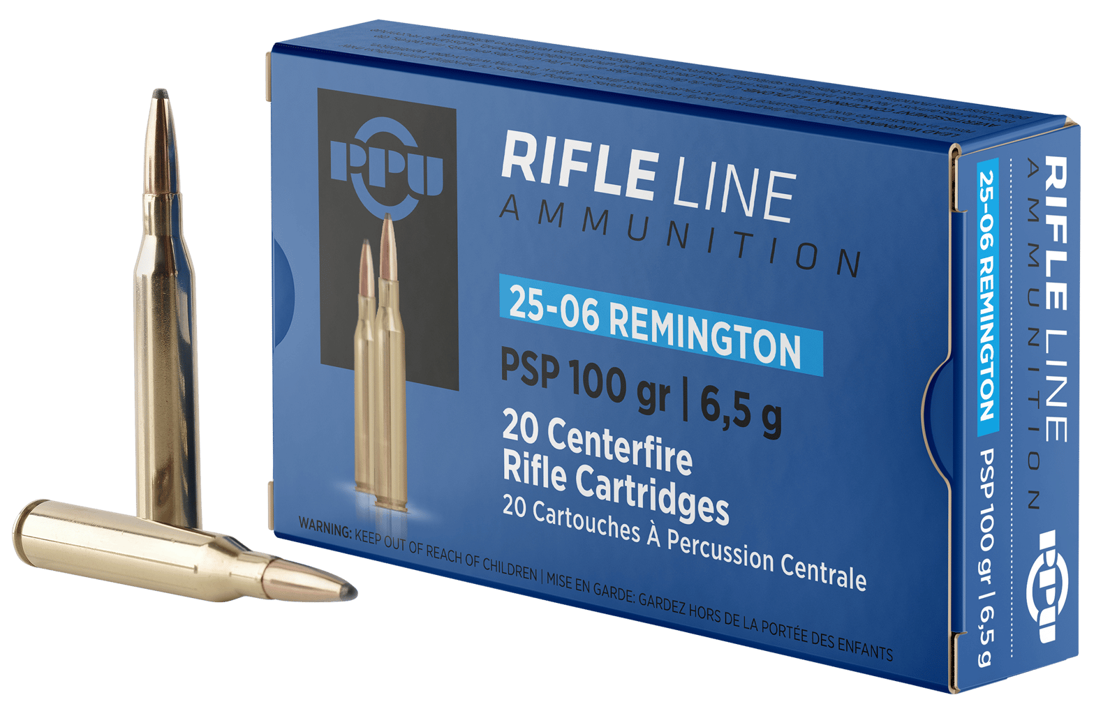PPU PP2506P Standard Rifle  25-06Rem 100gr Pointed Soft Point 20 Per Box/10 Case