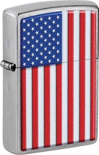 ZIPPO WINDPROOF LIGHTER PATRIOTIC STREET CHROME