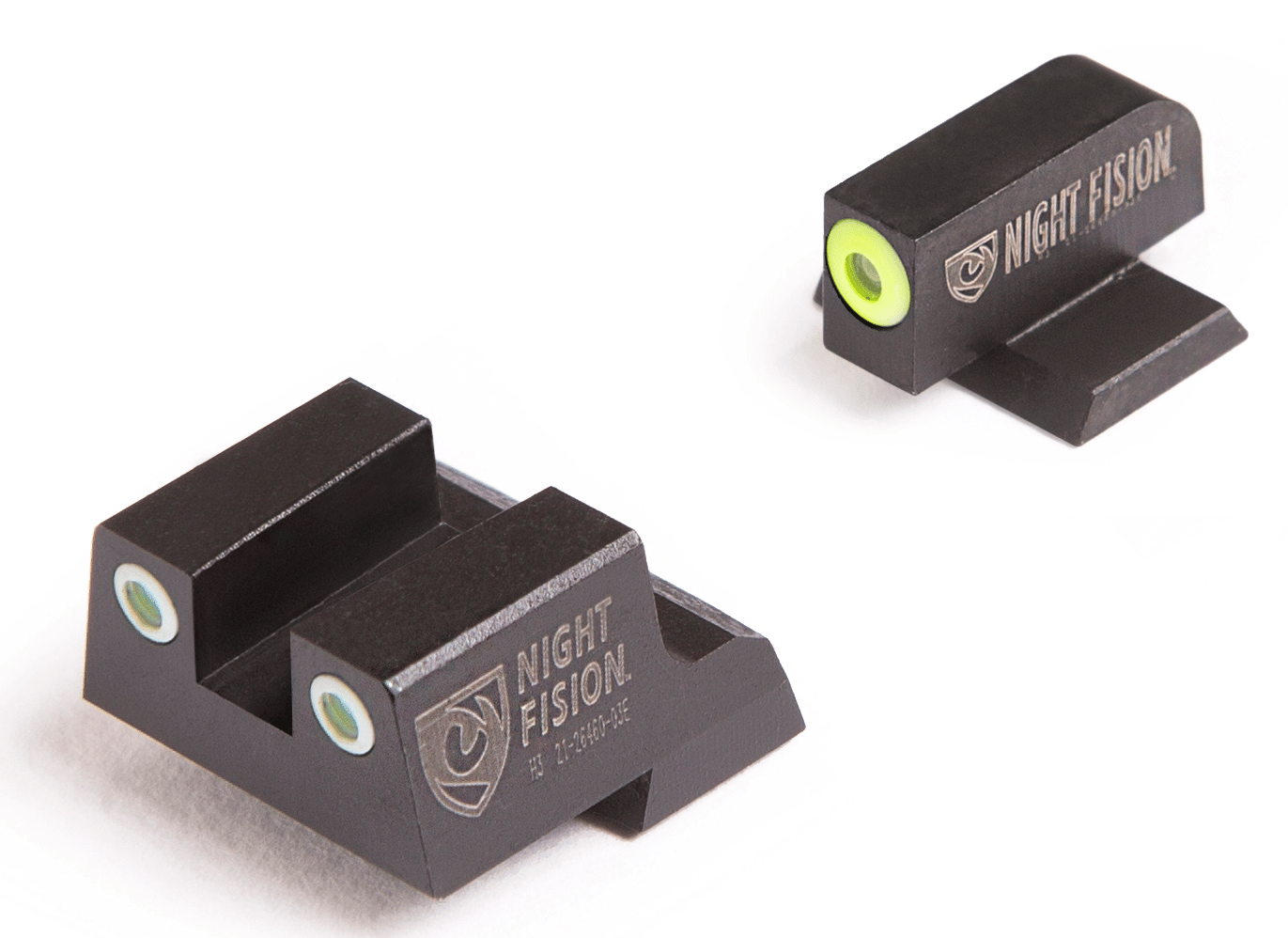 Night Fision CNK026003YGW Tritium Night Sights for Canik  Green Tritium Yellow Outline Front Sight-Green Tritium White Ring Rear Sight TP9SFx/TP9SFL