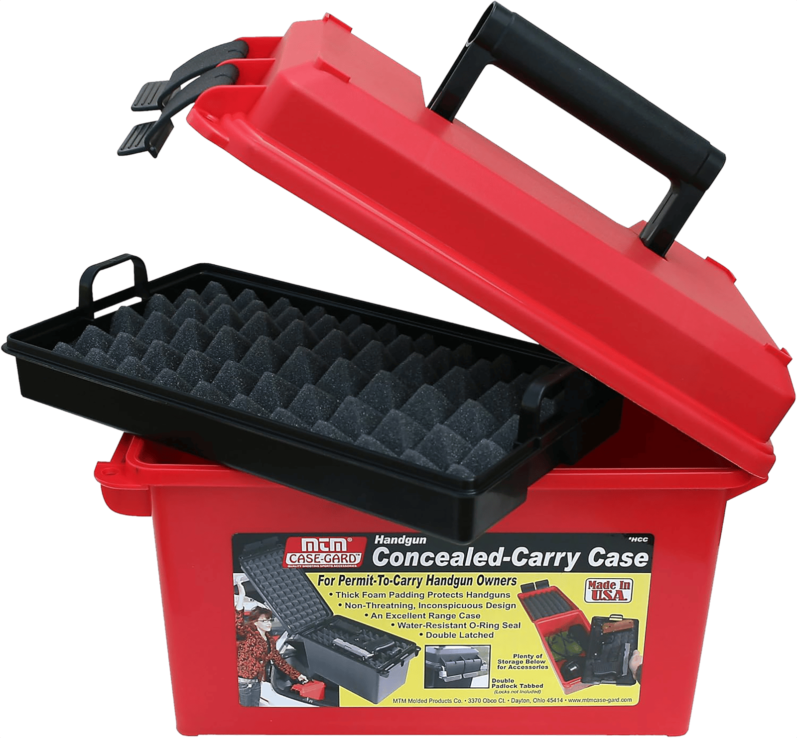 MTM Case-Gard HCC30  Conceal Carry Case Handgun Red