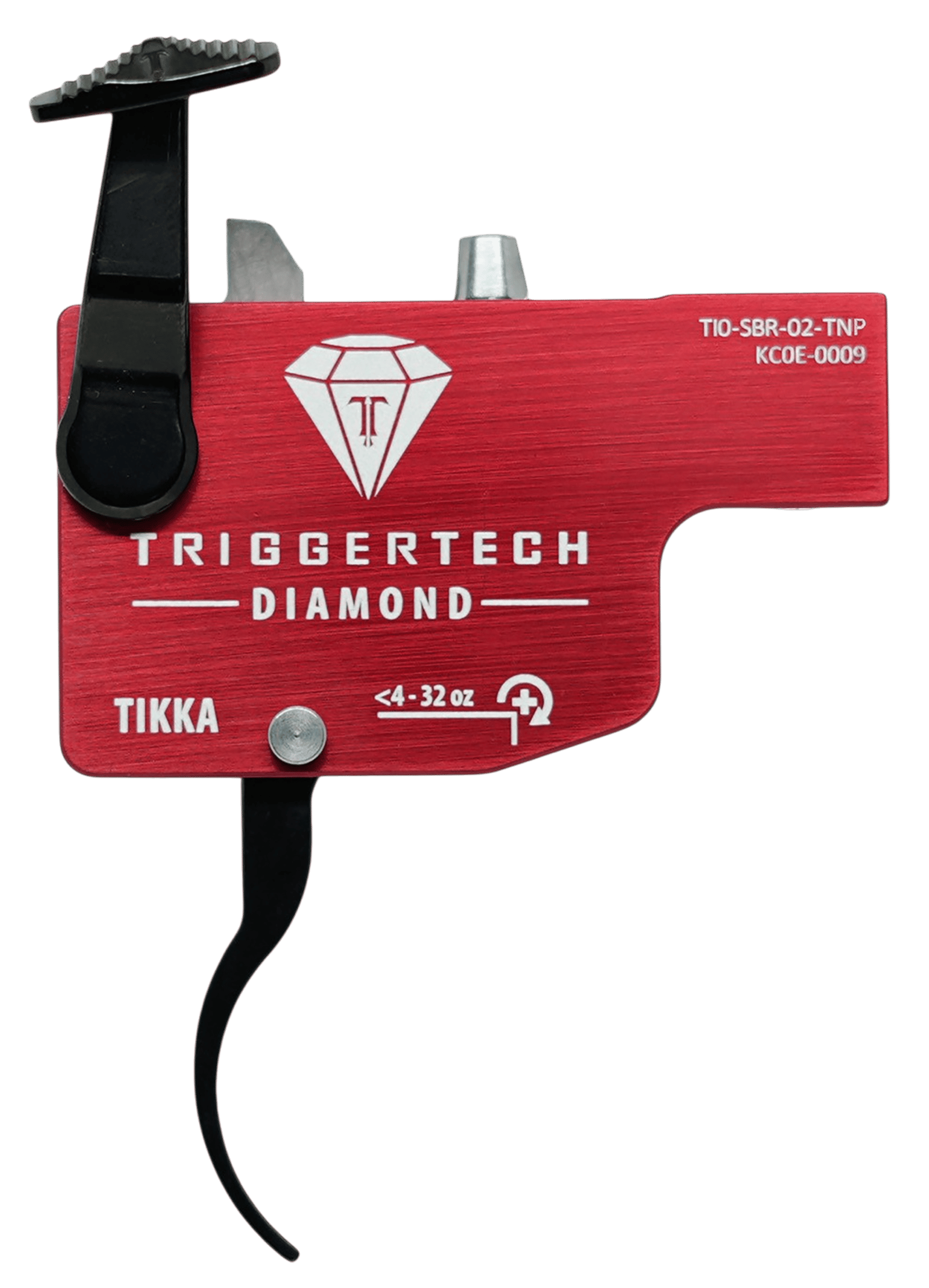 TriggerTech TILSRB02TNP Diamond  Black/Red Curved Lever Fits Tikka Left Hand