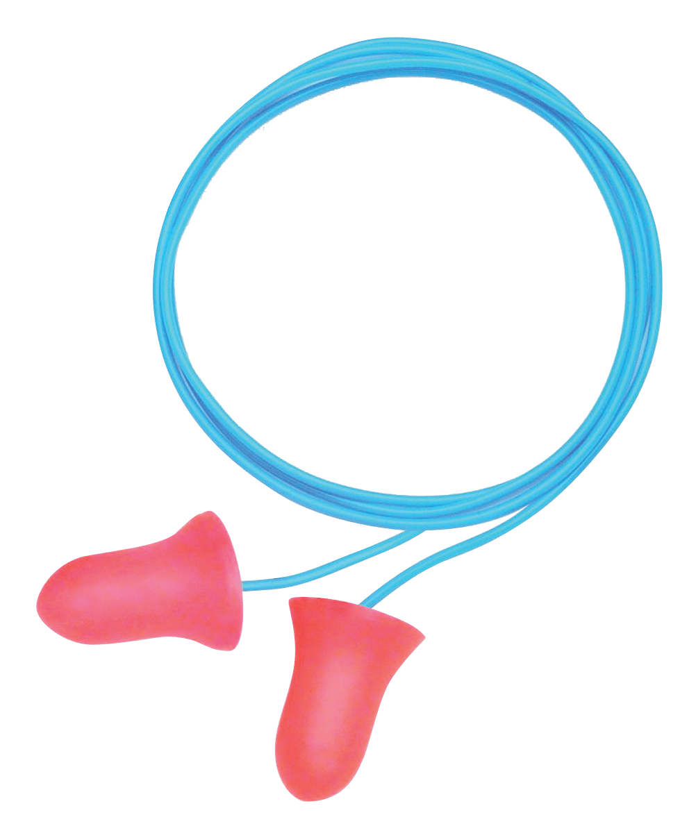 Howard Leight R01180 Corded Ear Plugs Super Leight Foam 33 dB Behind The Neck Red Adult 3 Pair