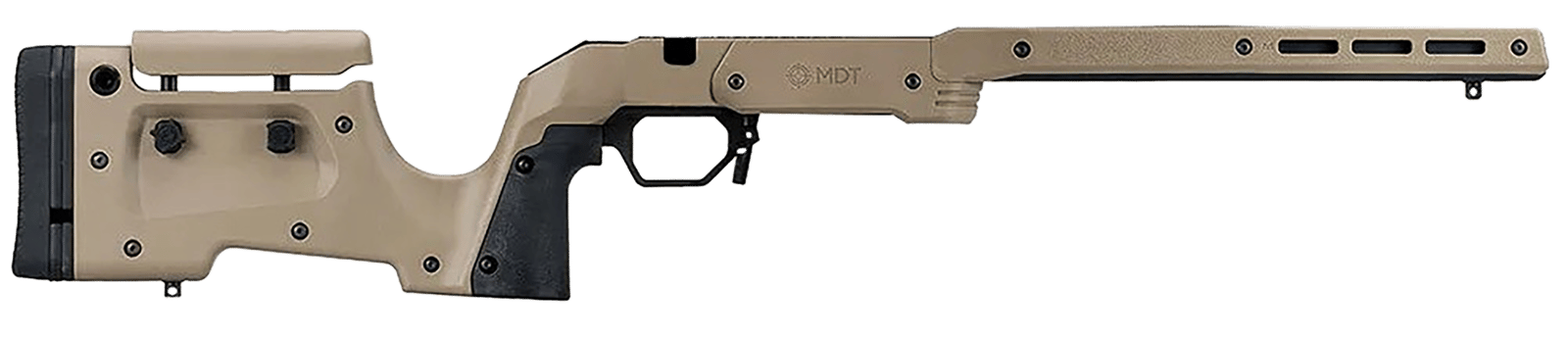 Mdt Sporting Goods Inc 104692FDE XRS Chassis FDE Aluminum Core with Polymer Panels, Adj. Cheekrest, M-LOK Forend, Interchangeable Grips, AICS Mag Compatible, Fits Short Action Savage