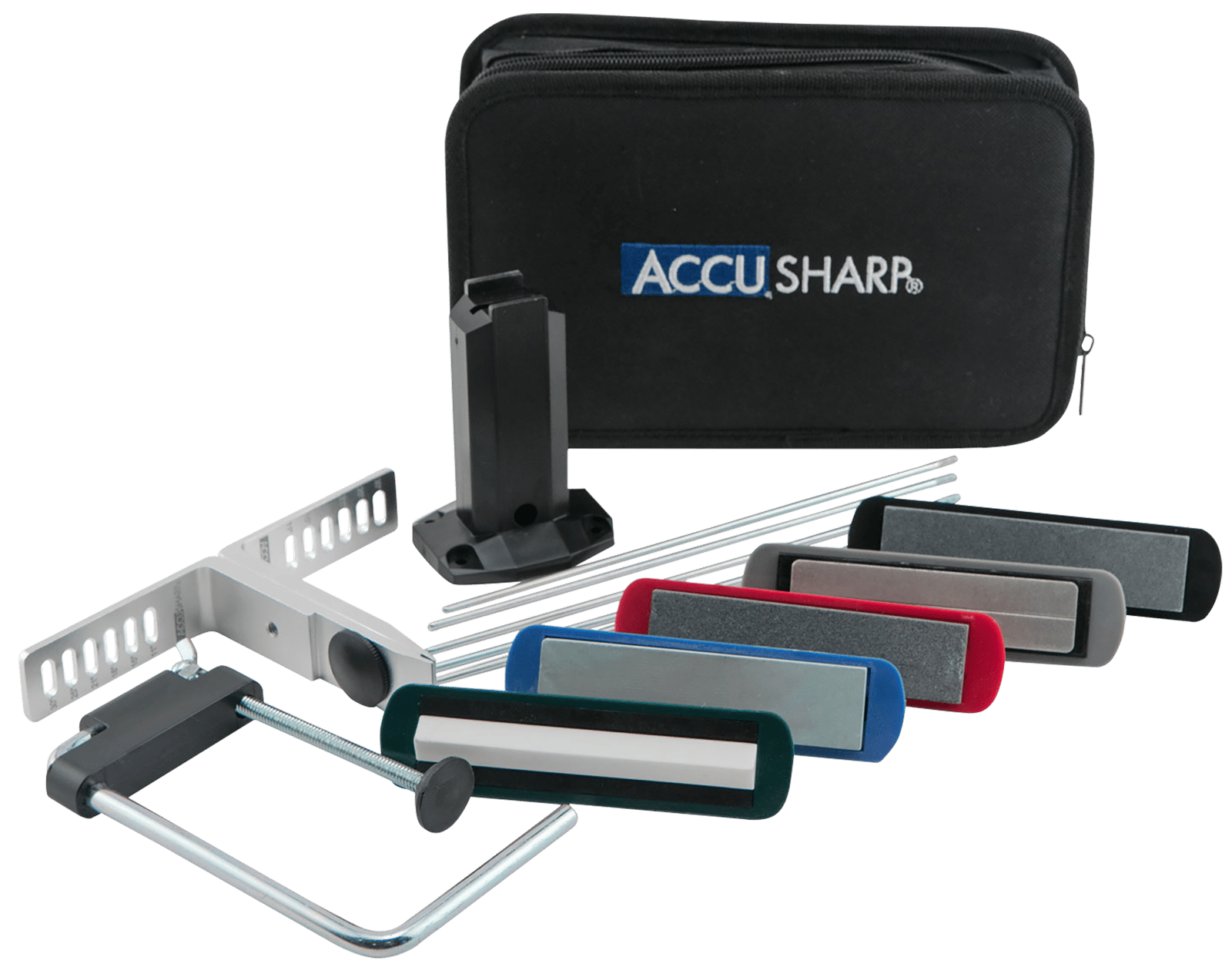 AccuSharp 059C 5-Stone Precision Set Extra Coarse/Coarse/Medium/Fine/ Ultra-Fine Diamond, Alumina, Ceramic Sharpener Multi Color