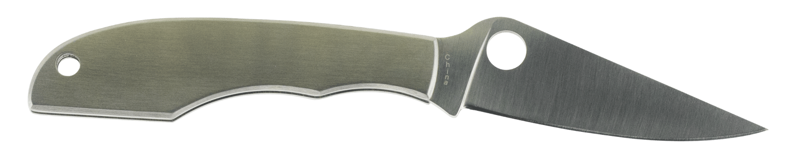 Spyderco C138P GrassHopper  2.30" Folding Clip Point Plain 12C27 Sandvik Blade Engraved Spyderco Bug Stainless Steel Handle