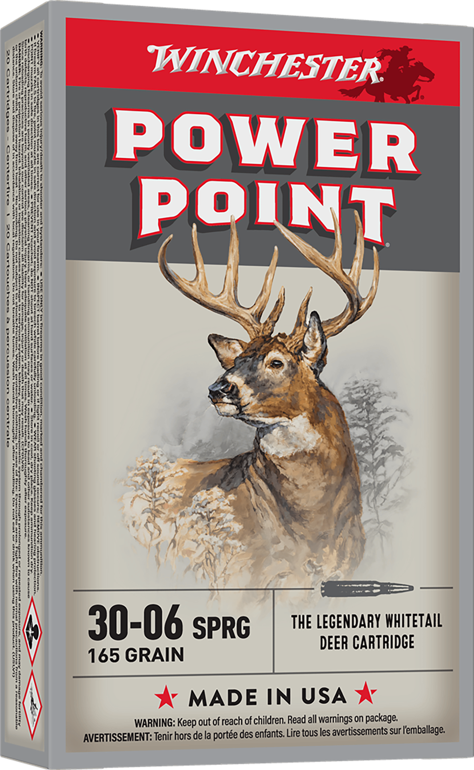 Winchester Ammo X30065 Power-Point  30-06Springfield 165gr 20 Per Box/10 Case