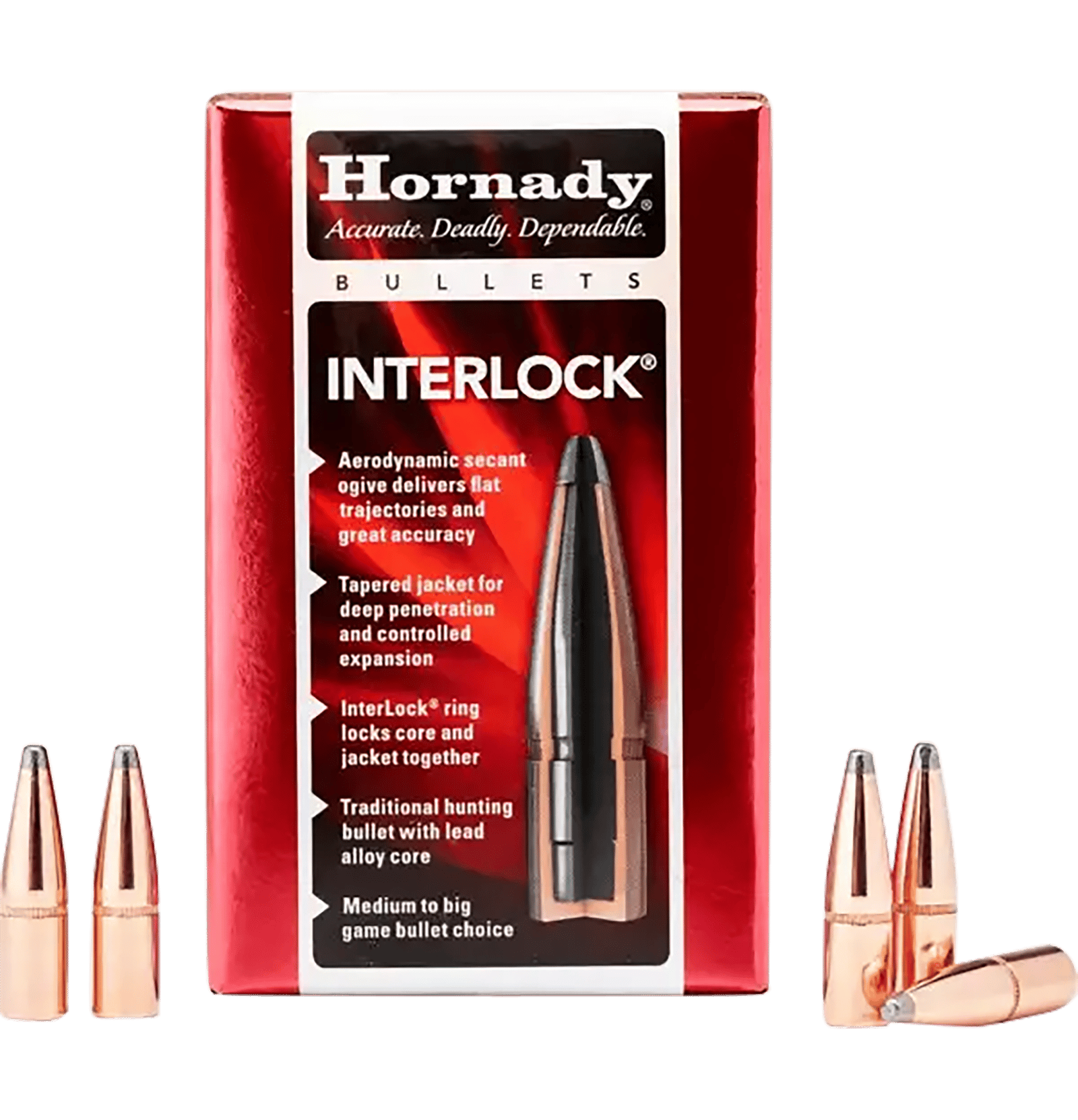 Hornady 3515 InterLock  35 Cal .358 200 gr Round Nose 100 Per Box/ 15 Case
