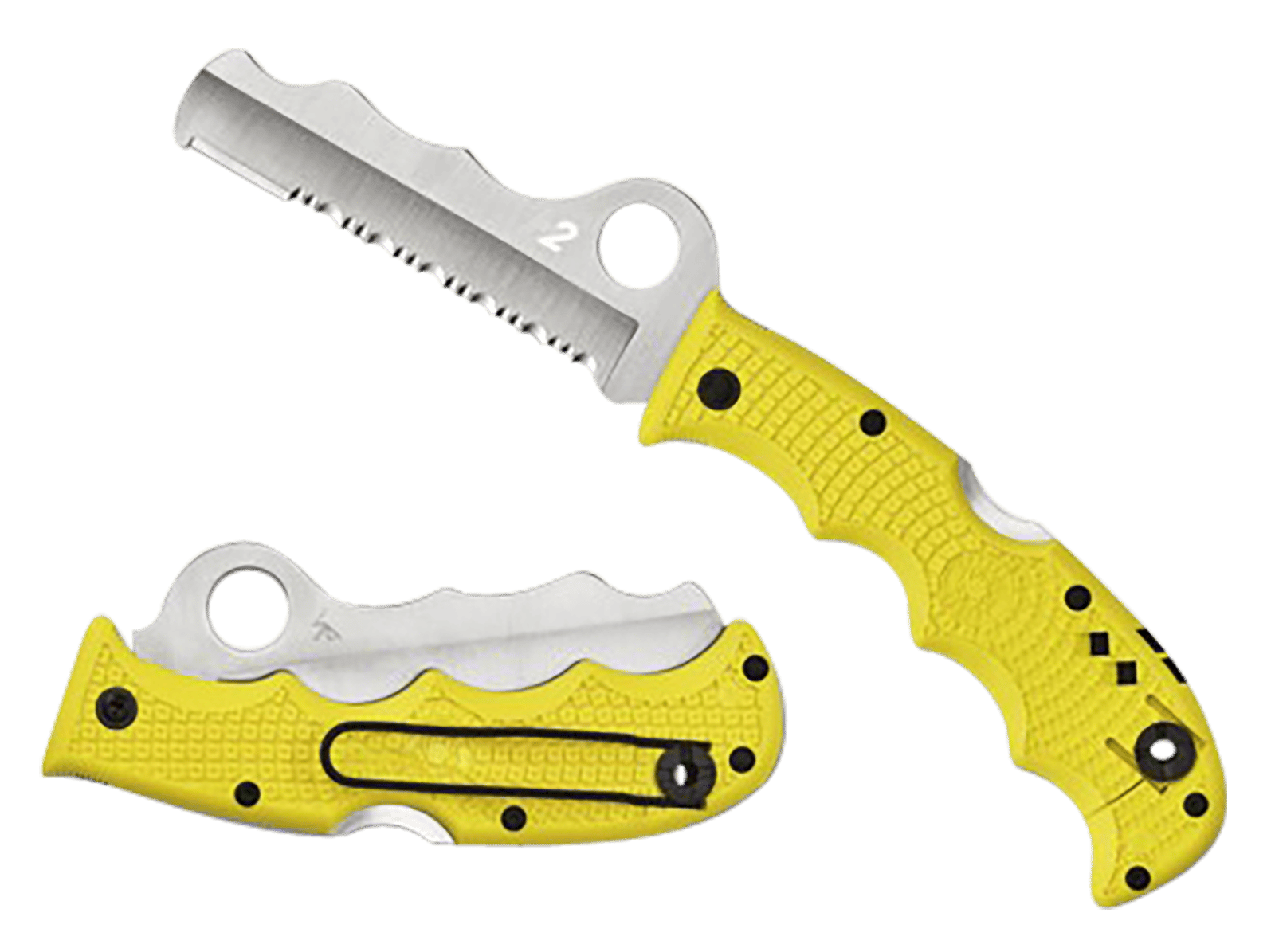 Spyderco C79PSYL Assist Salt Lightweight 3.68" Folding Part Serrated H2 Steel Blade/Yellow Bi-Directional Texturing FRN Handle Includes Glass Breaker/Pocket Clip