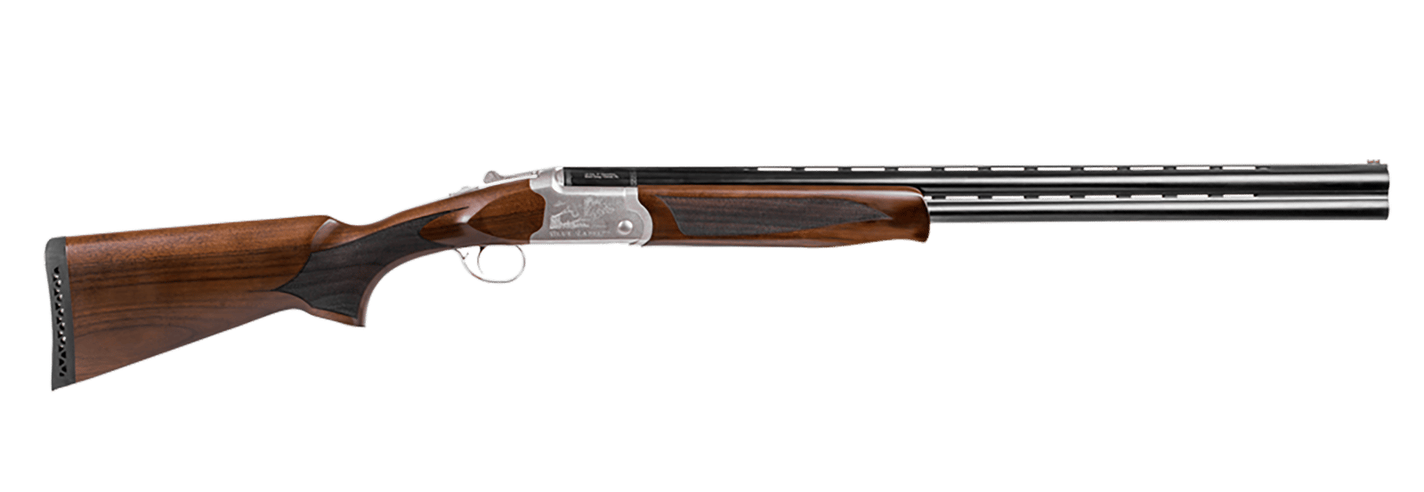 Girsan  Balikli Blue Label 12 Gauge Break Open 2.50" 2rd 28" Blue Polished Over/Under Vent Rib Barrel, Engraved Silver Aluminum Receiver, Fixed Turkish Walnut Stock, 5 Mobil Chokes