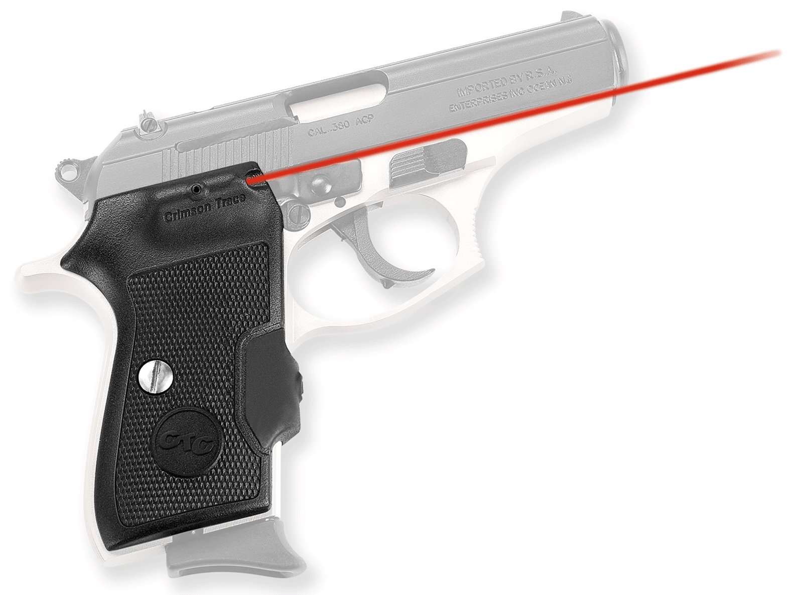 Crimson Trace 0124401 Lasergrips  Fits Bersa Thunder/Firestorm, Red Laser Black Polymer
