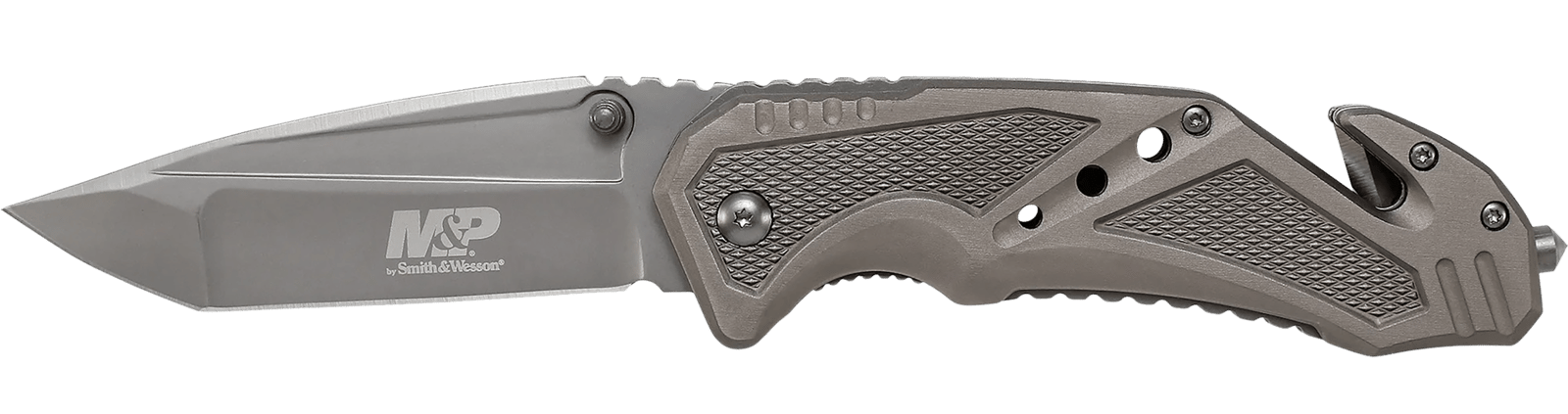 Smith & Wesson Knives SWP11GCP M&P Rescue 3.79" Folding Tanto Plain 7Cr15MoV SS Blade Aluminum Handle Includes Pocket Clip
