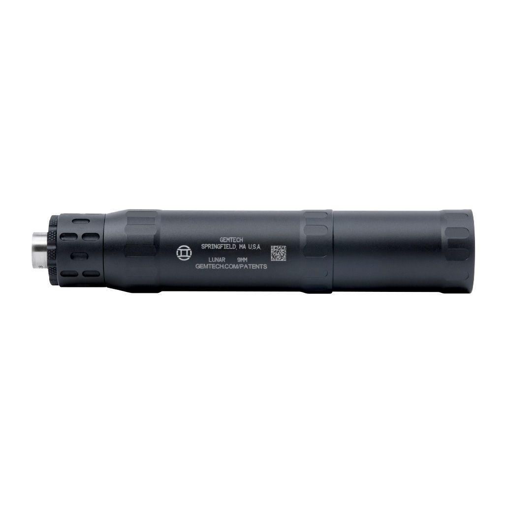 Gemtech LUNAR 9 Aluminum Pistol Suppressor 9mm Luger Black Compatible with all GM-9 mounting options