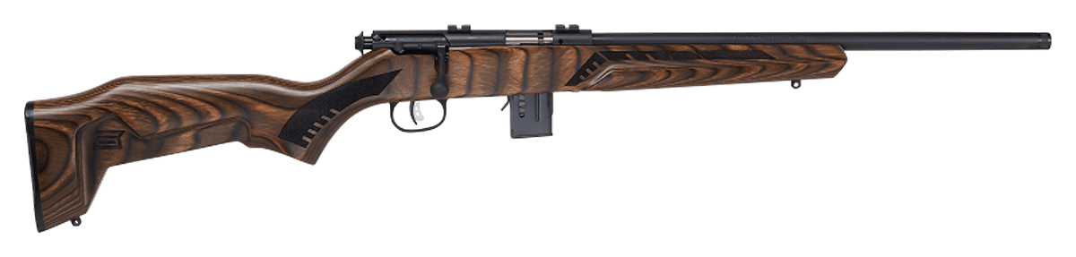 Savage Arms 91937 93 Minimalist Full Size 22 WMR 10+1 18" Matte Black Threaded Barrel, Matte Black Drilled & Tapped Carbon Steel Receiver, Natural Brown Boyd's Minimalist Laminate Stock, Right Hand