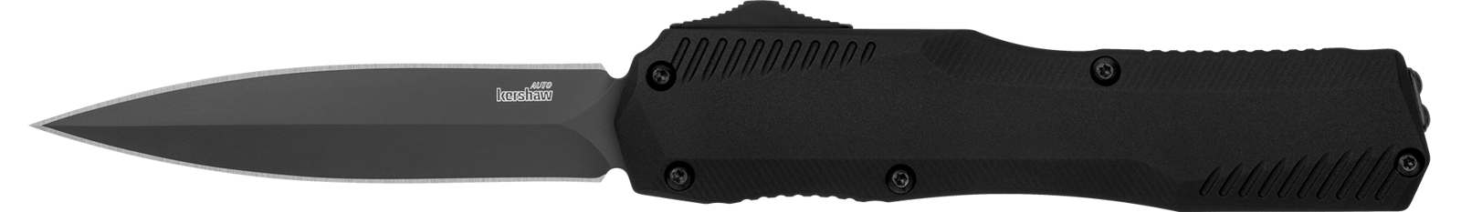 Kershaw 9000DE Livewire  Automatic 3.45" OTF Spear Point Plain Black PVD CPM MagnaCut Steel Blade, Black Anodized Aluminum Handle