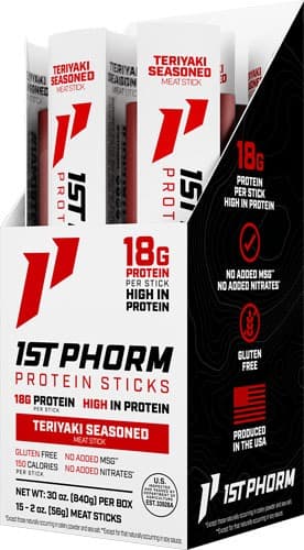 1ST PHORM PROTEIN BEEF STICKS TERIYAKI SEASONED 15 STICKS