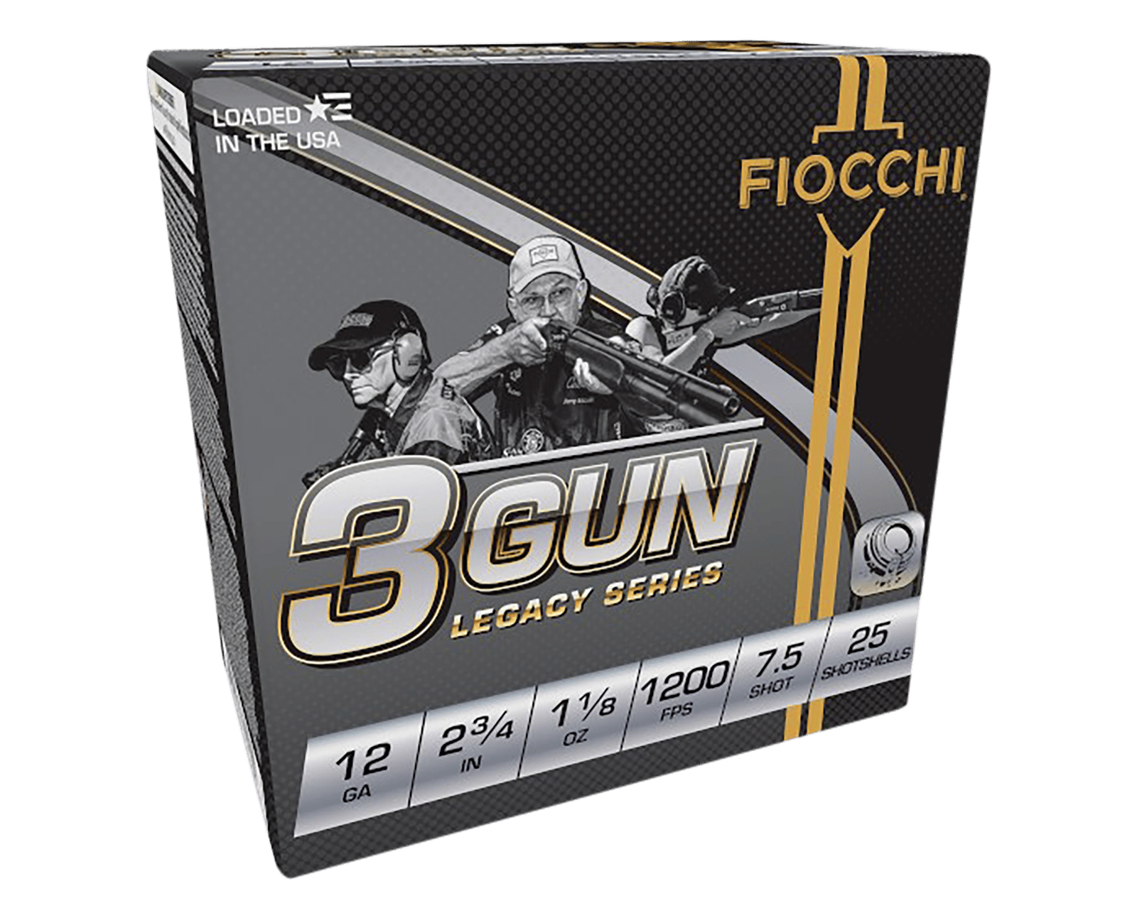 Fiocchi 12DH3G75 3-Gun Match Legacy Series 12Gauge 2.75" 1 1/8oz 7.5Shot 25 Per Box/10 Case