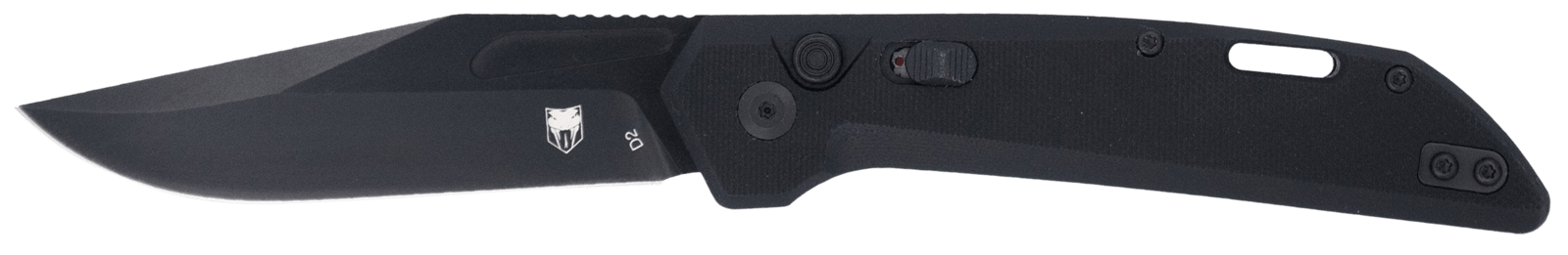CobraTec Knives CTNAJBLK Naja  3.50" Folding Plain Black Powder Coated D2 Steel Blade, 4.75" Black G10 Scales Handle