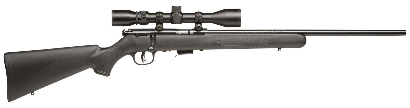 Savage Arms 91806 93 FXP Full Size 22 WMR 5+1 21" Matte Black Sporter Barrel, Matte Black Drilled & Tapped Carbon Steel Receiver, Matte Black Fixed Synthetic Stock, 3-9x40mm Duplex, Right Hand