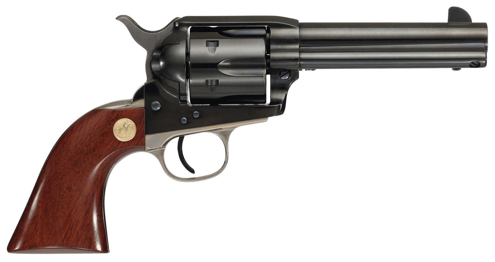 Cimarron MP400B1401 Pistoleer  357 Mag 6 Shot 4.75" Blued Rifled Steel Barrel & Cylinder, Blued Steel Frame w/Nickel Backstrap & Triggerguard, Walnut Grip, Exposed Hammer