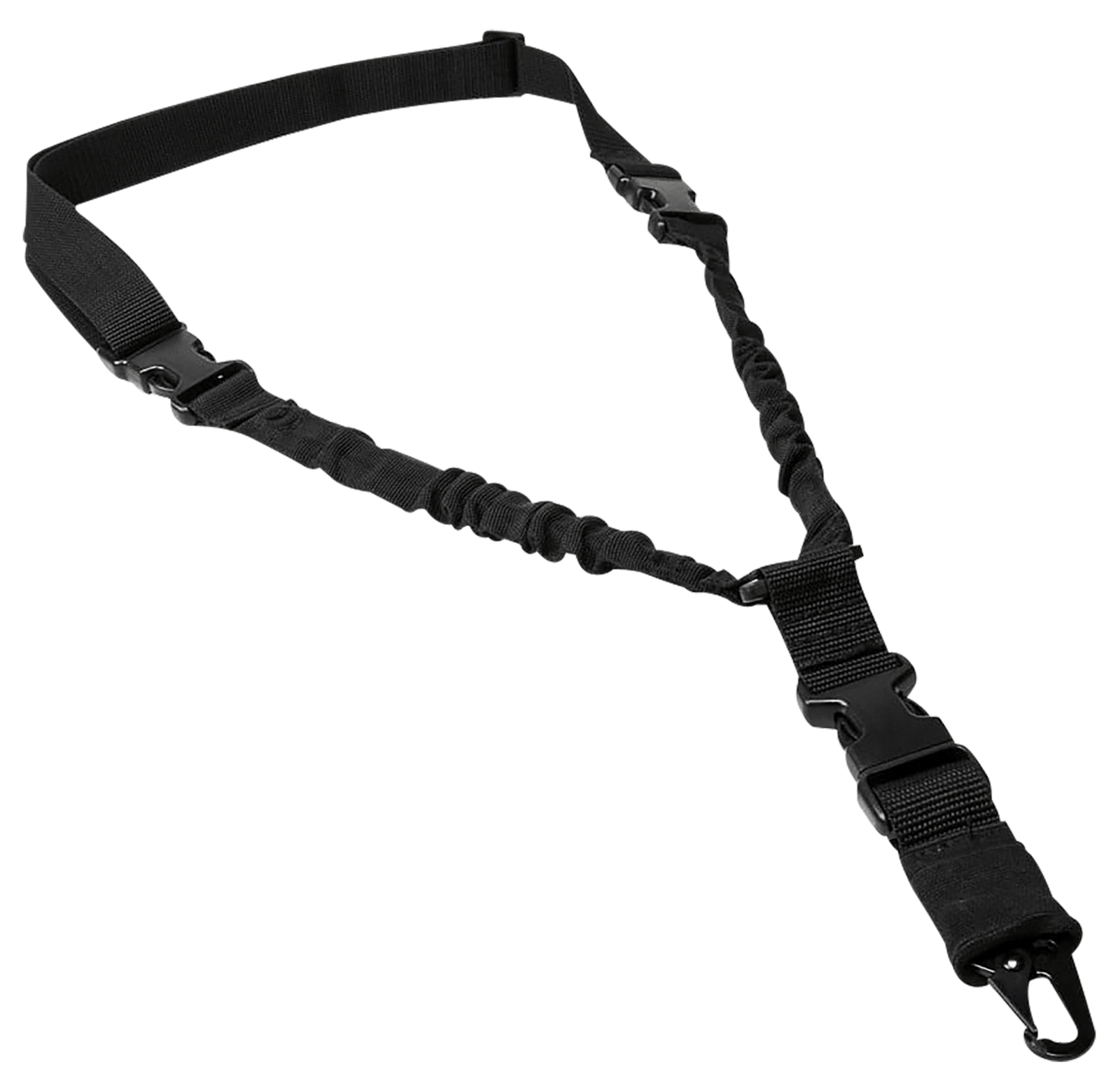 NcStar ADBS1PB Single Point Sling Deluxe Black Nylon 30"-38" Adjustable Bungee