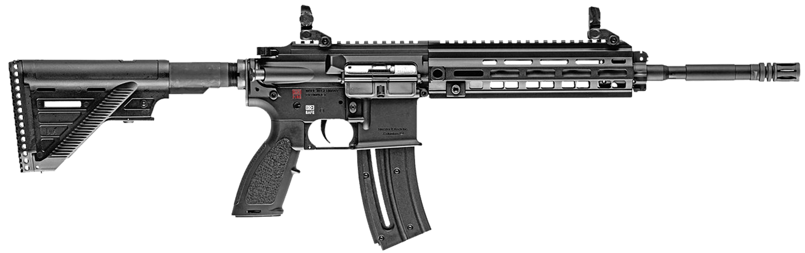 HK 81000401 HK 416  22 LR 20+1 16.10" Black Steel Threaded Barrel Aluminum w/M-LOK & Picatinny Rail Black Aluminum Receiver Black Retractable Stock Right Hand