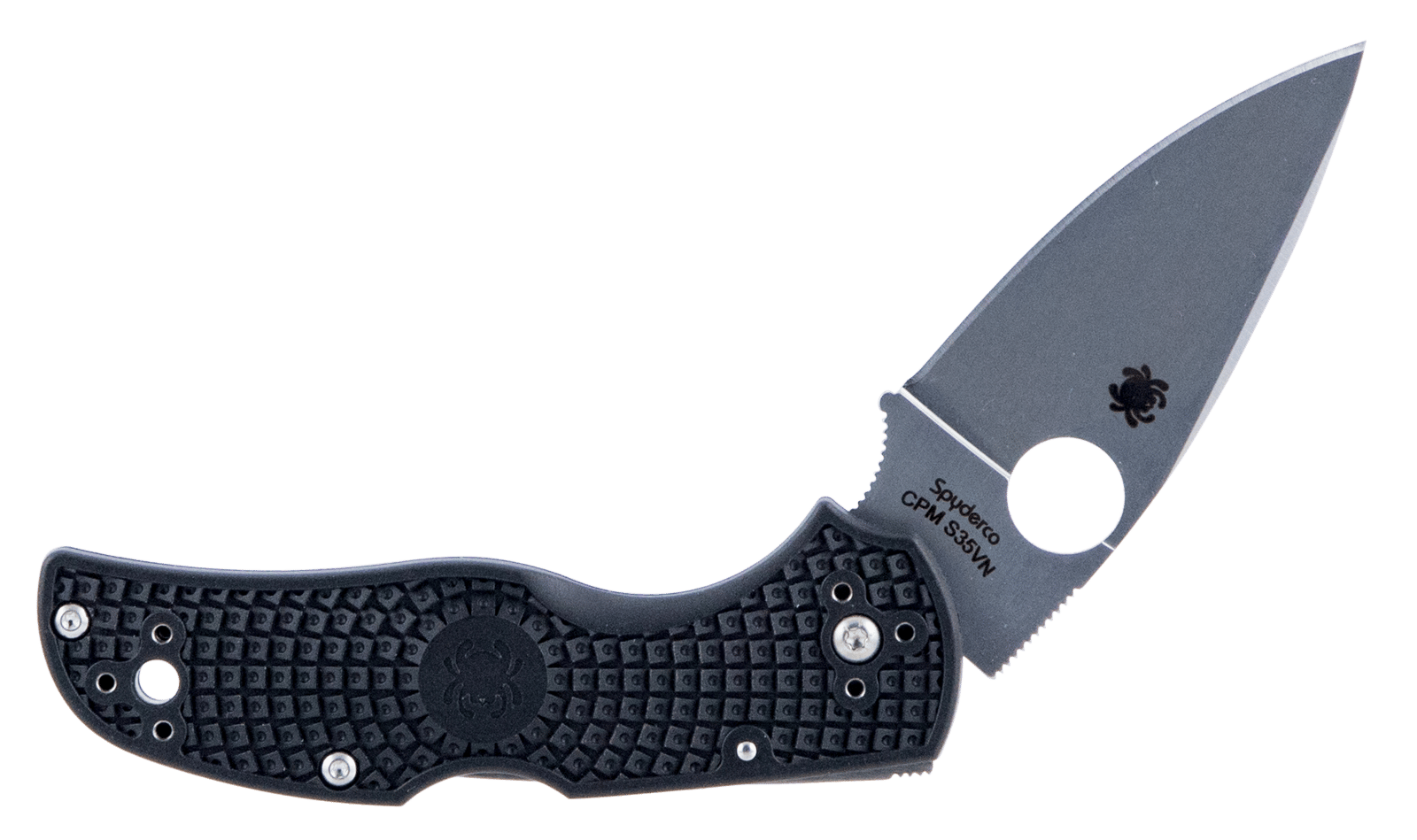 Spyderco C41PBK5 Native 5 Lightweight 2.95" Folding Spear Point Plain CPM S35VN SS Blade Black Bi-Directional Texturing FRN Handle Includes Pocket Clip