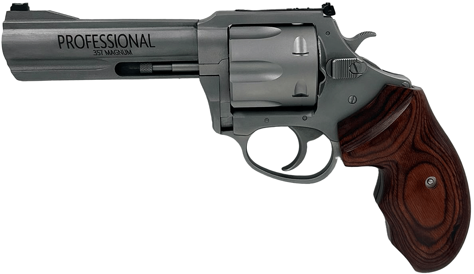Charter Arms 73546 Professional VI Extra Large, 357 Mag 6 Shot 4.20" Matte Stainless Steel Barrel, Cylinder & Frame w/Wood Grip, Exposed Hammer