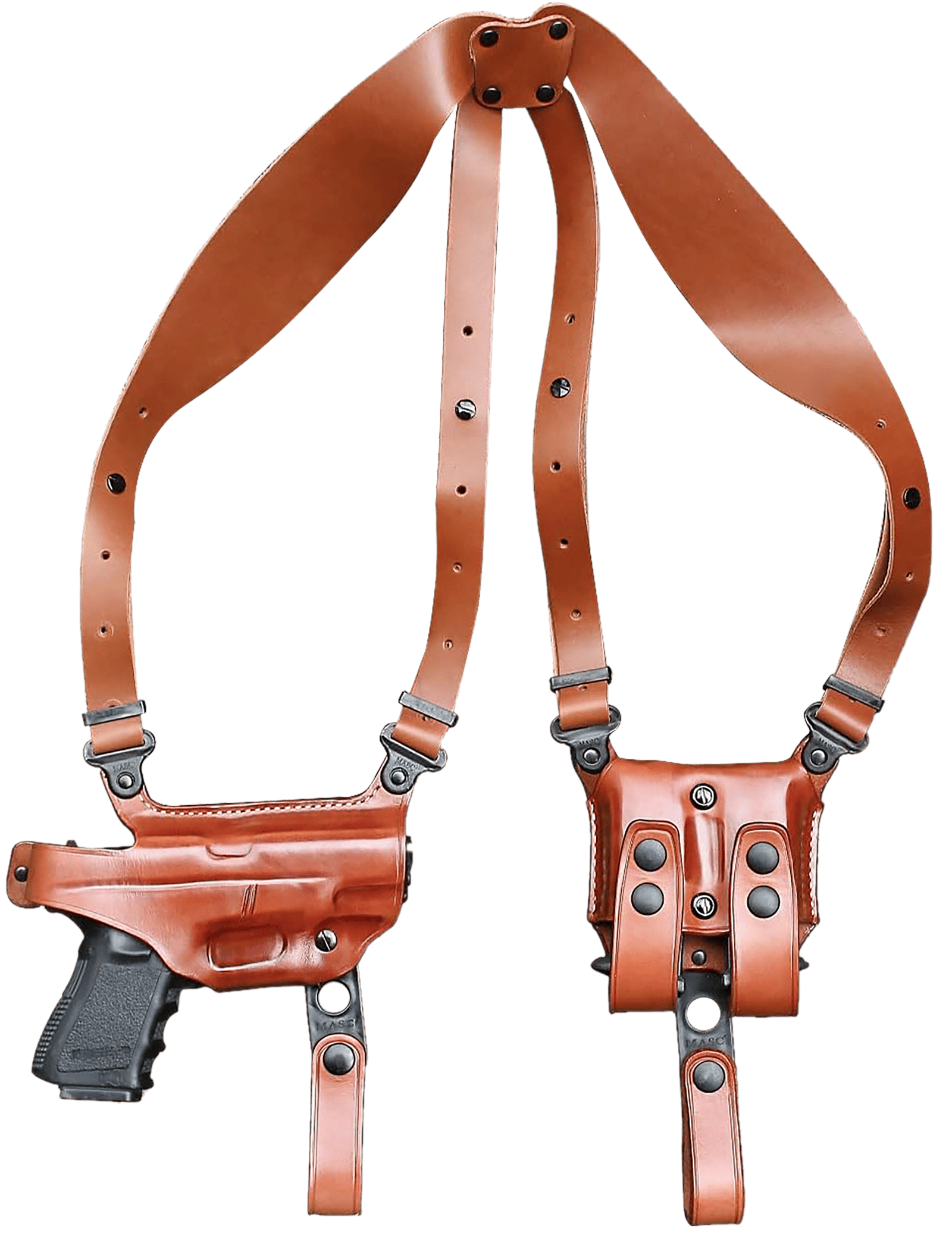 1791 Gunleather NSS2.4CBRHR  Optic Ready Shoulder Horizontal Brown Fits Sig P320 Right Hand