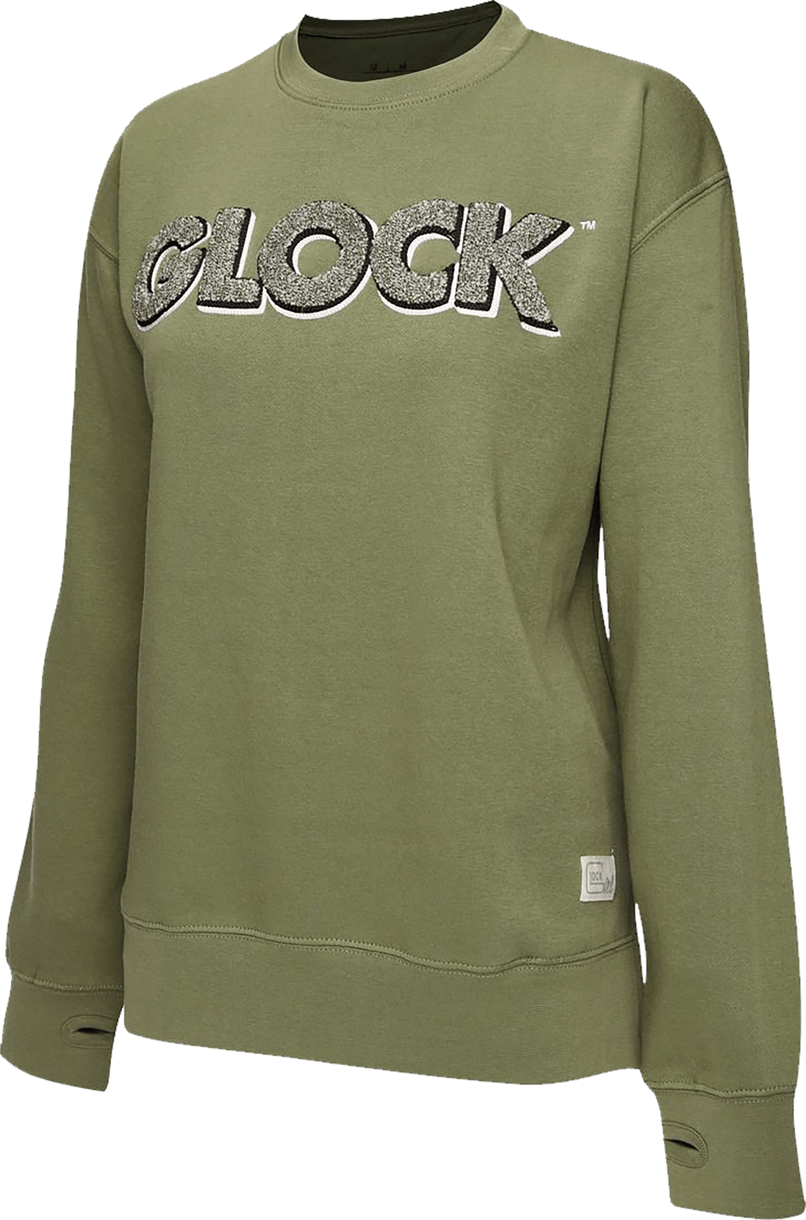 Glock AP96261 Crewneck Raglan Fleece Olive Cotton/Polyester Long Sleeve Medium