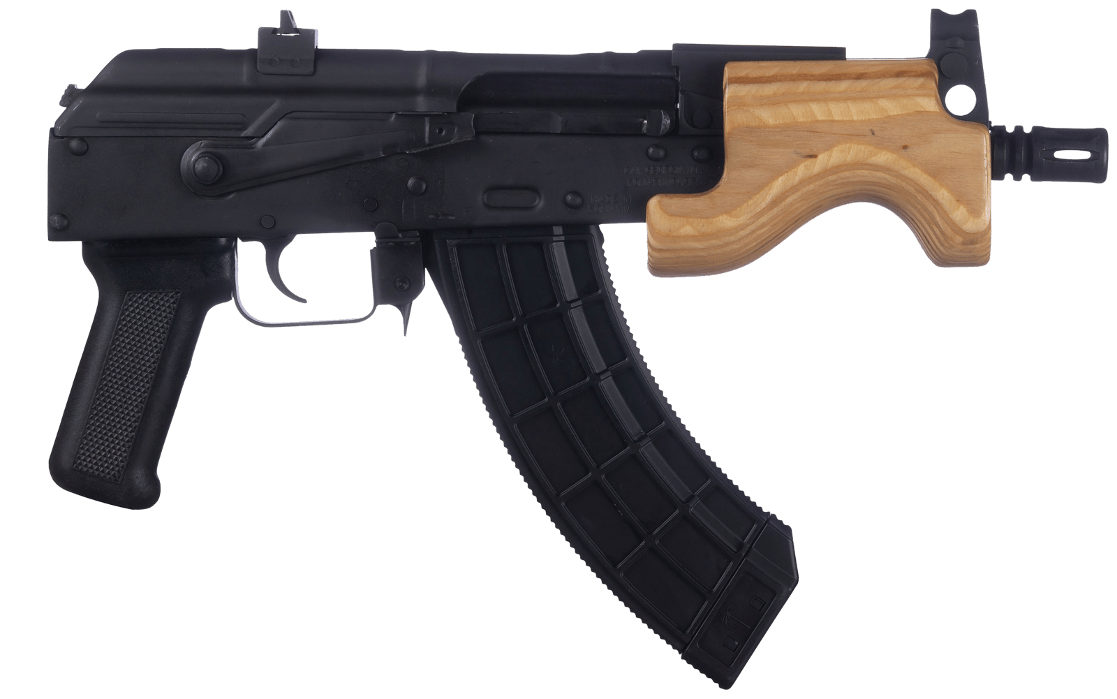 Century Arms HG2797N Draco Micro 7.62x39mm 30+1 6.25" Black Threaded Barrel, Black Steel Receiver, Black Polymer Grip, Right Hand, Includes Magazine