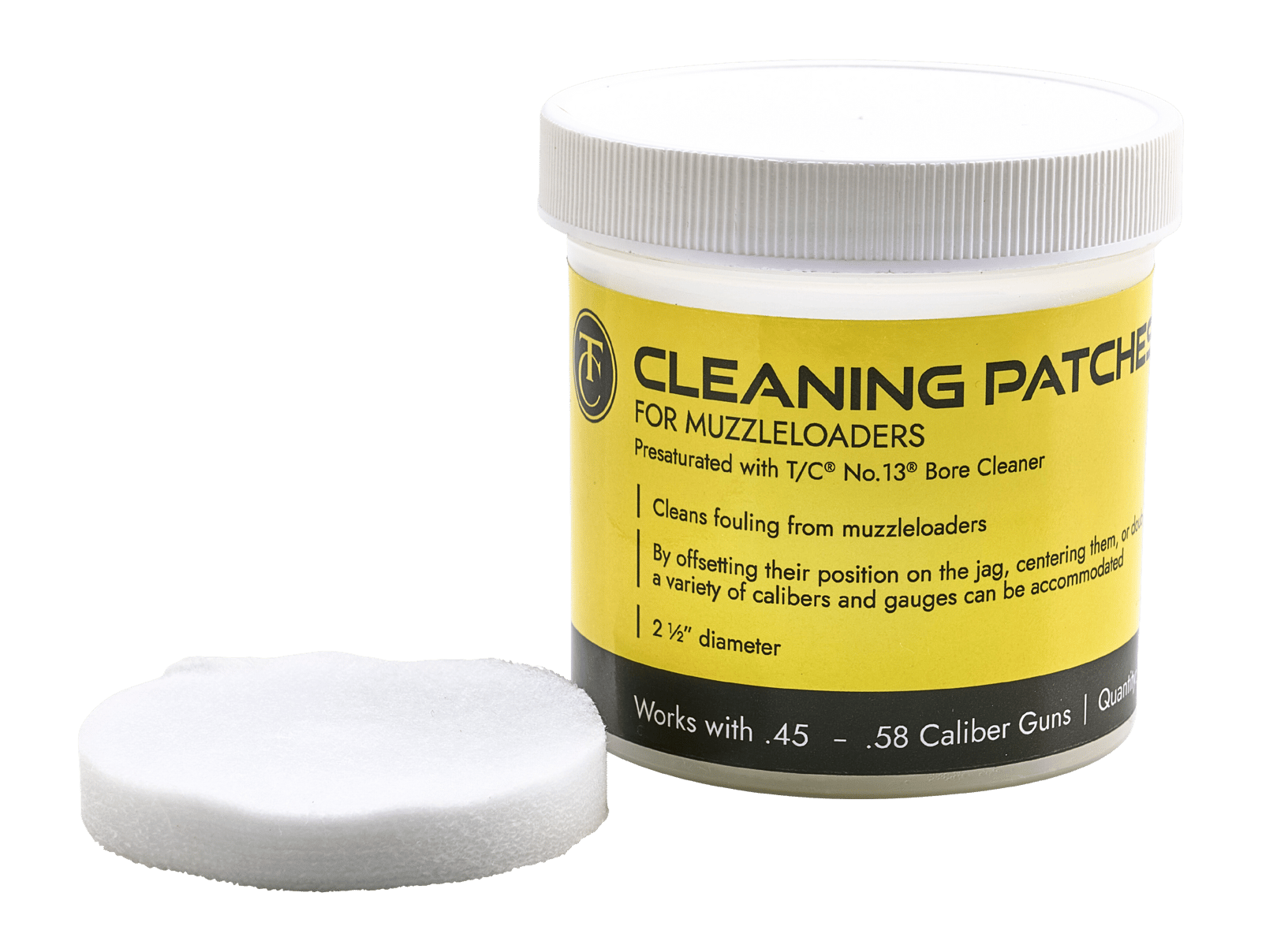 Thompson Center Arms, LLC 9036R Cleaning Patches  Muzzleloader 2.50" Cotton 100Ct