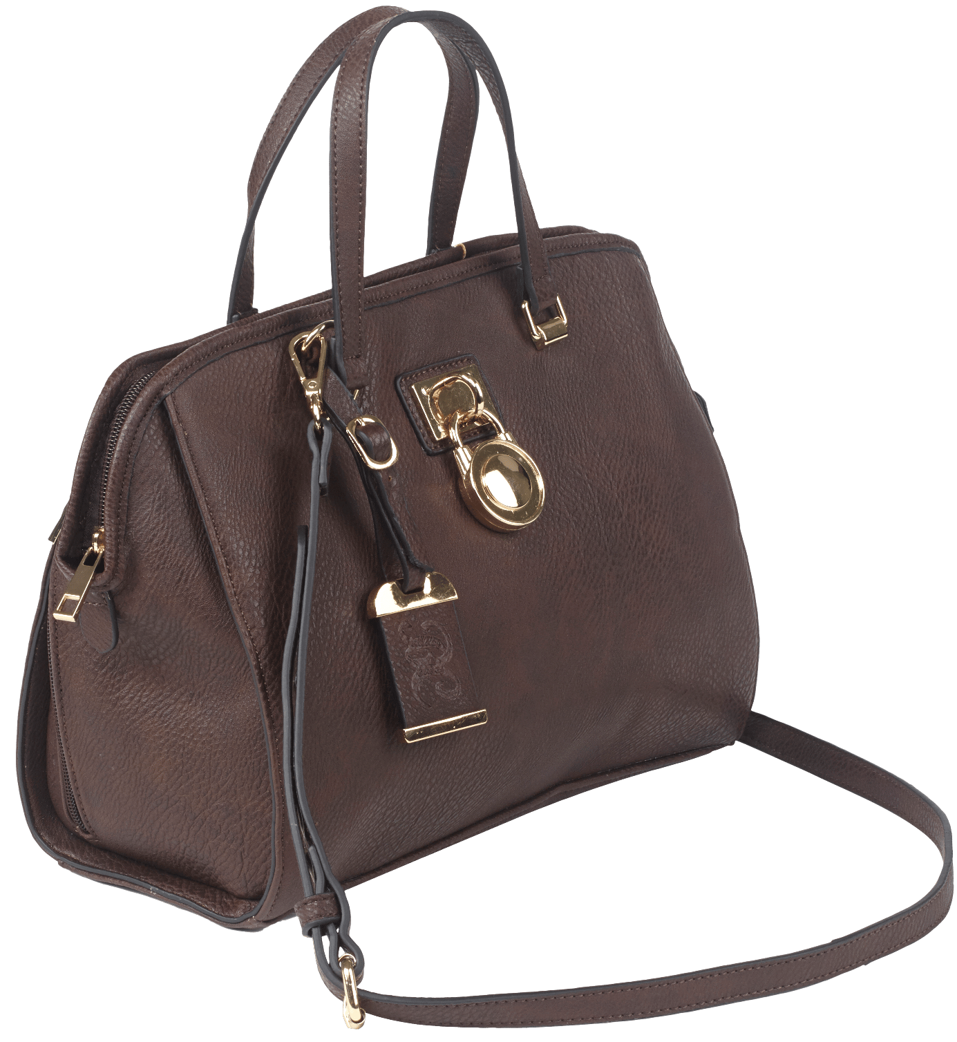 Bulldog BDP028 Satchel Style Purse  Chocolate Brown Leather Satchel Most Sm Pistols & Revolvers Ambidextrous Hand